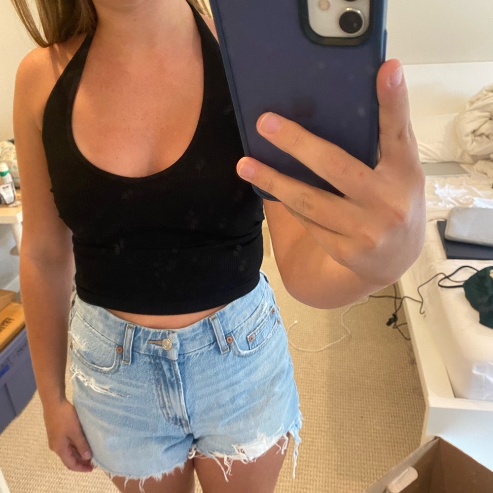 urban outfitters black halter top